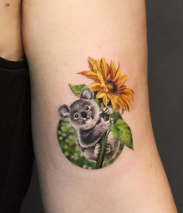 Tattoo with plants and animals