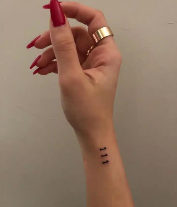 111 angle number tattoo