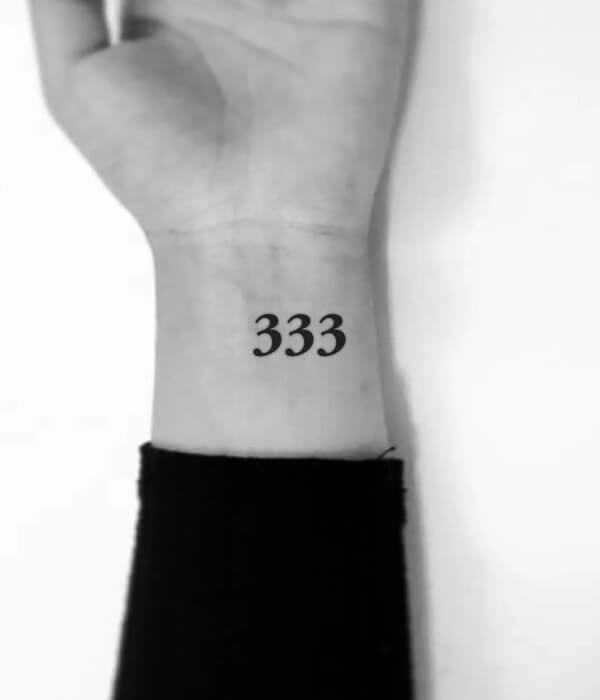 333 angle number tattoo