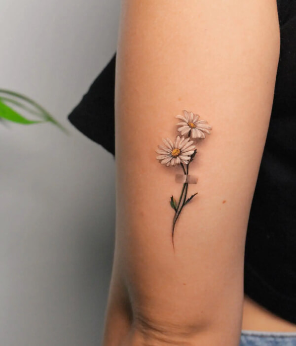 3D daisy tattoo