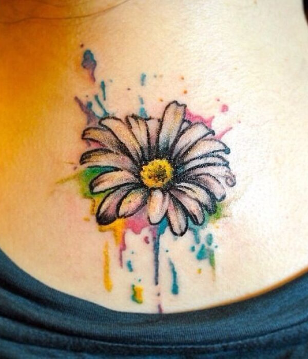 3D daisy tattoo