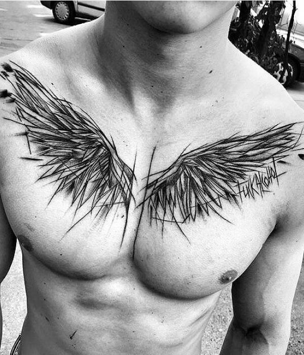 Abstract Wing Tattoo