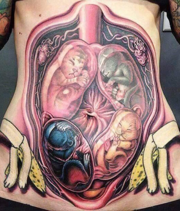 Baby in the womb tattoo