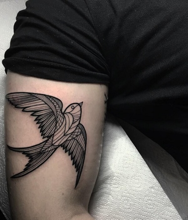 Black sparrow tattoo