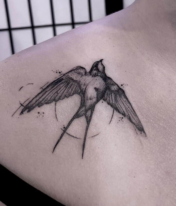 Black sparrow tattoo