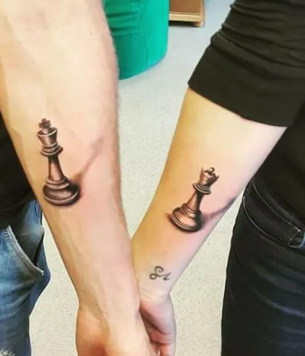 Chess King Queen Tattoo