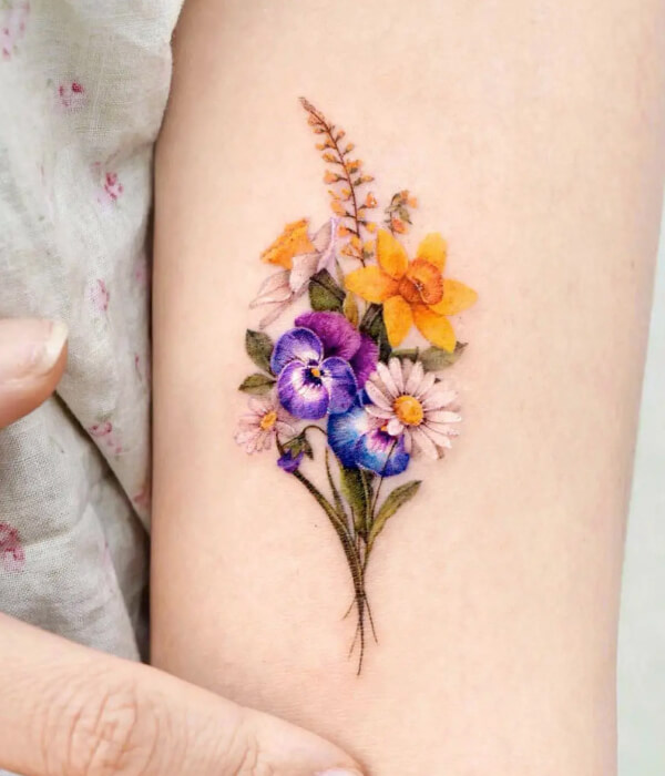 Colorful daisy tattoo designs