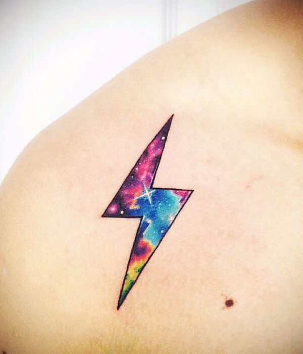 Colorful lighting tattoo