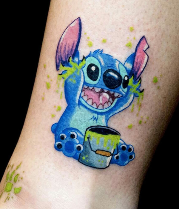 Colorful stitch tattoo