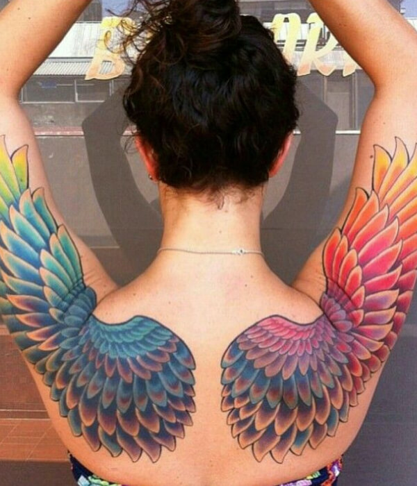 Colourful Wings Tattoos