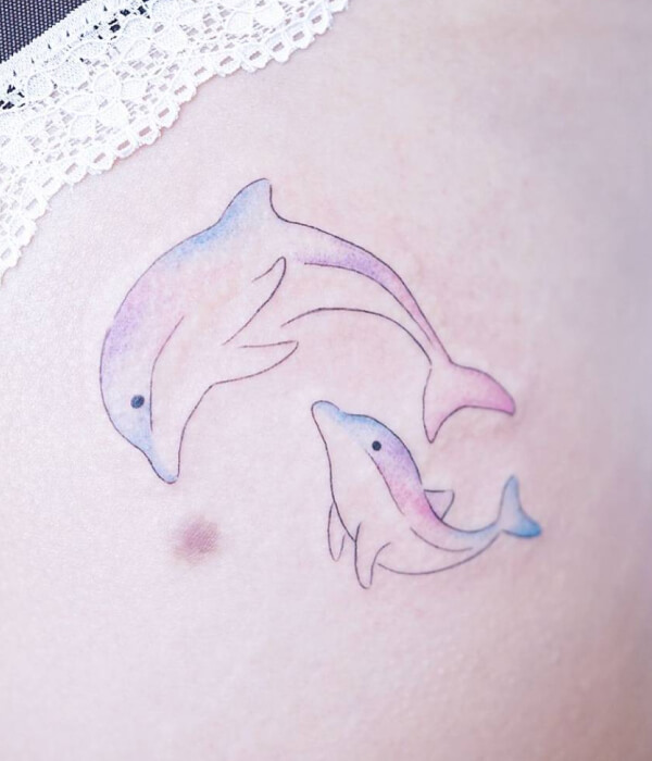 Cute dolphin tattoo