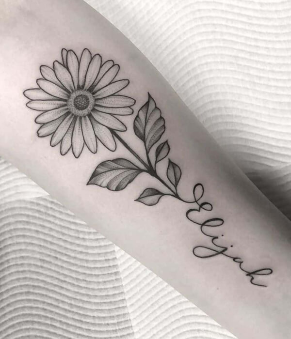 Daisy tattoo with names