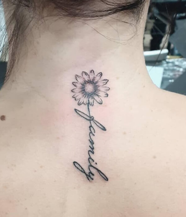 Daisy tattoo with names