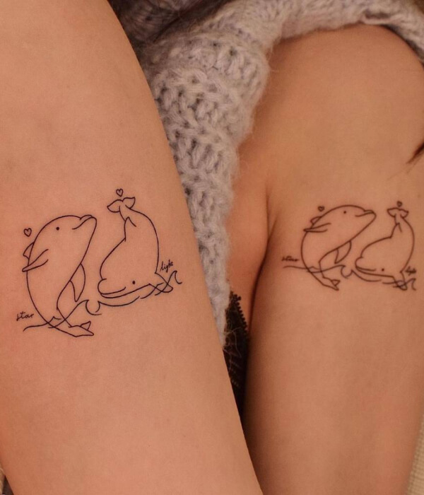 Dolphin tattoo for couples