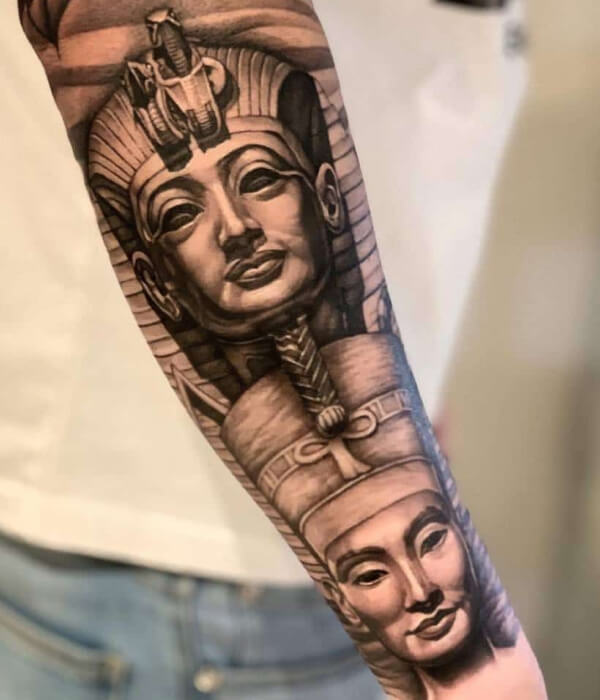 Egyptian King and Queen Tattoos