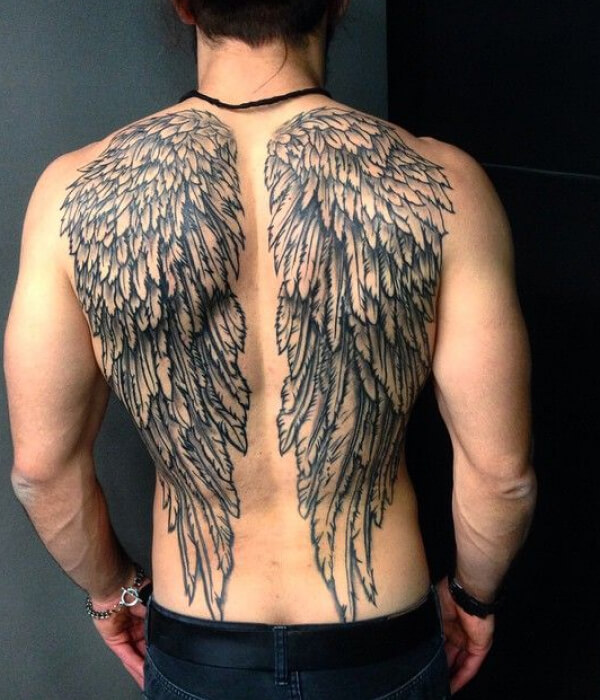 Fallen Angel Wing Tattoo