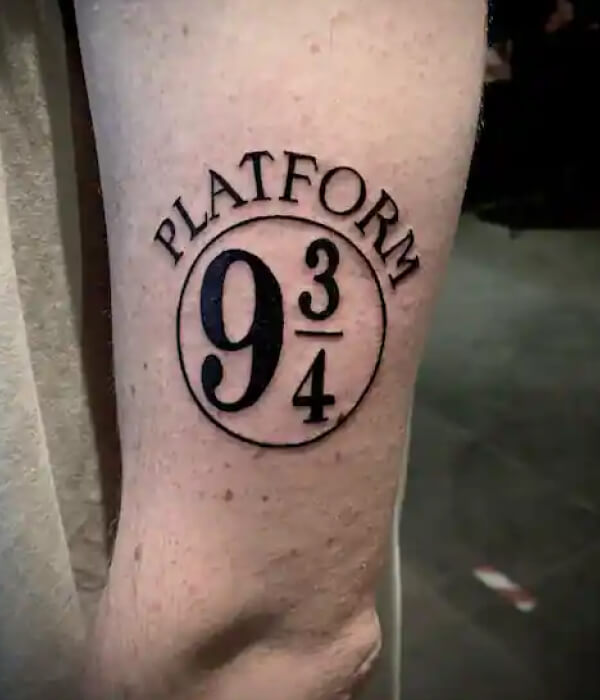 Famous Platform Number Harry Potter Tattoo