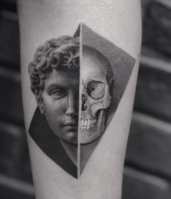 Greek portrait tattoo