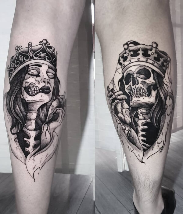 King and Queen Skull Tattoo