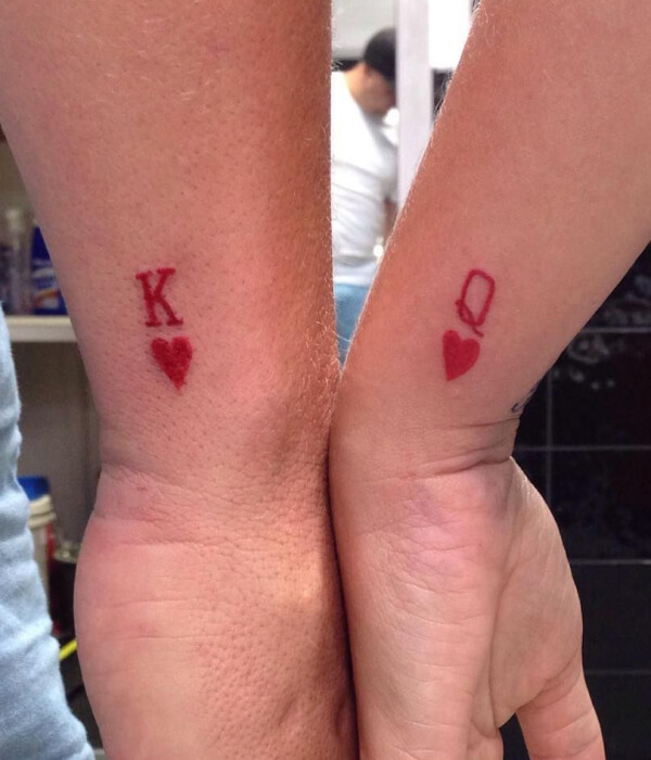 King and Queen of Hearts Tattoo