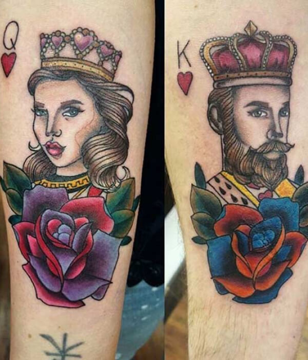 King and Queen portrait tattoo