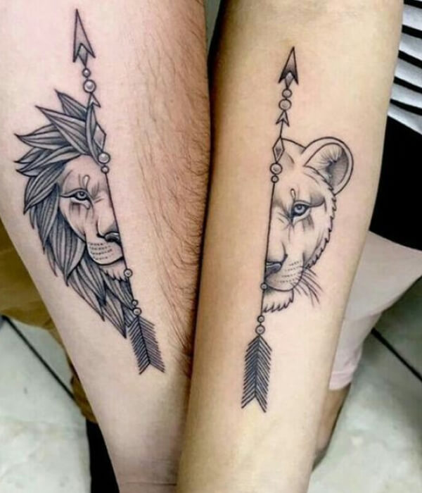 Lion King and Queen Tattoo
