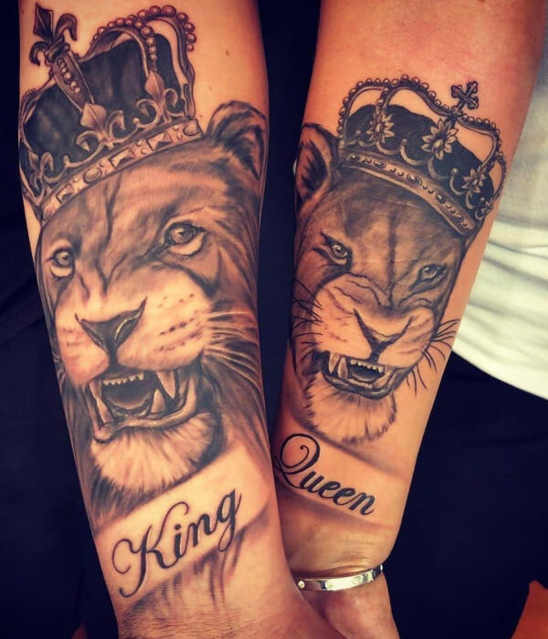 Lion King and Queen Tattoo