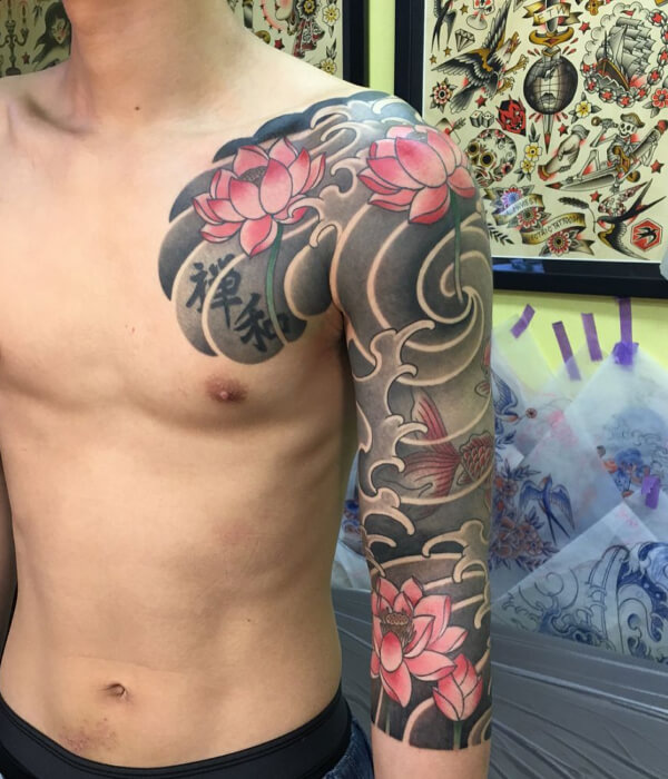 Lotus Yakuza tattoo