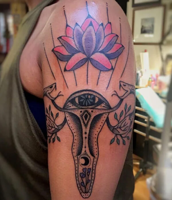 Lotus womb tattoo