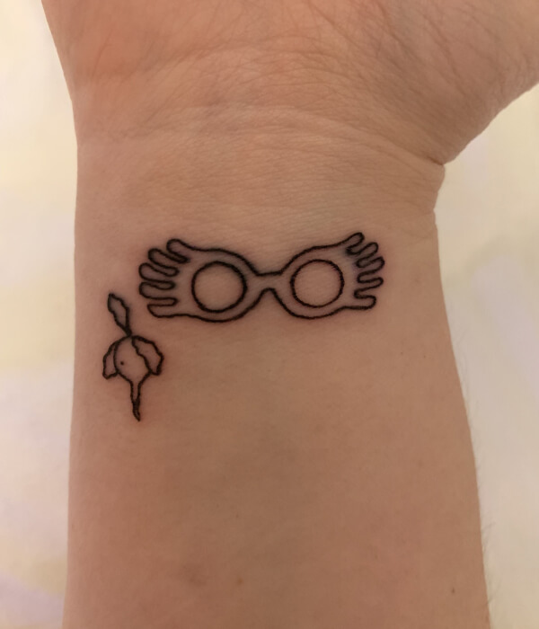 Luna Lovegood Glasses Tattoo Design