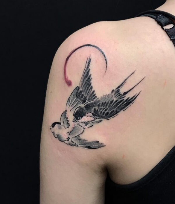 Melodious sparrow tattoo