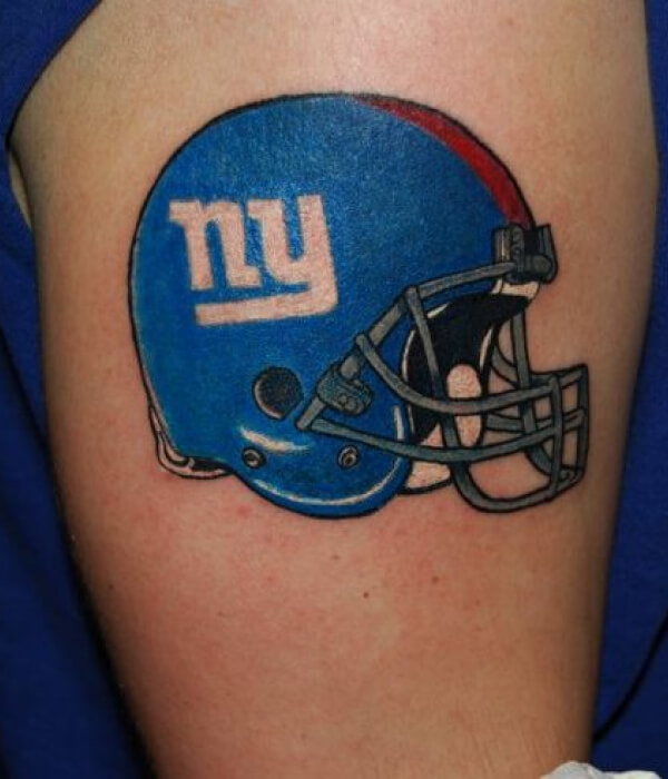 New York Giants helmet tattoo