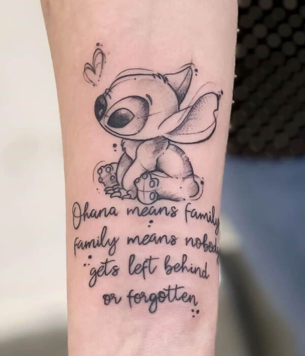 Quotes stitch tattoo