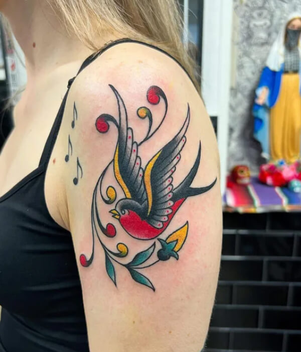 Red sparrow tattoo