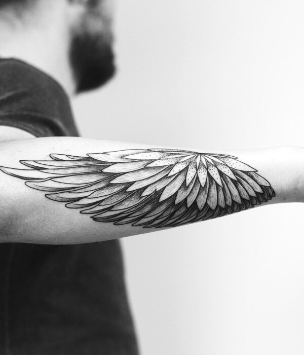 Simple Arm Wings Tattoo