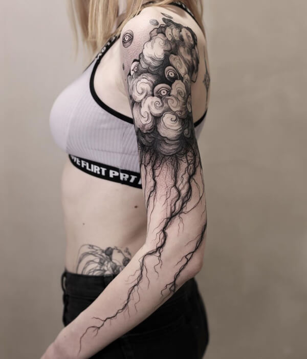 Sleeve lightning tattoo