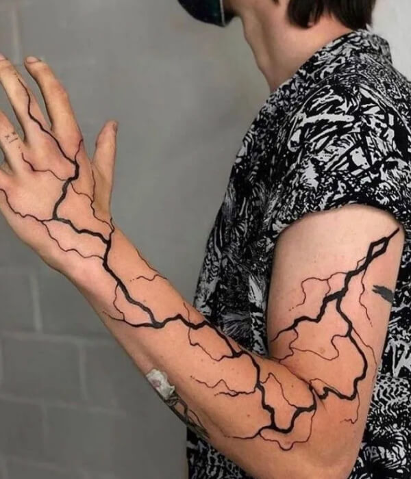 Sleeve lightning tattoo