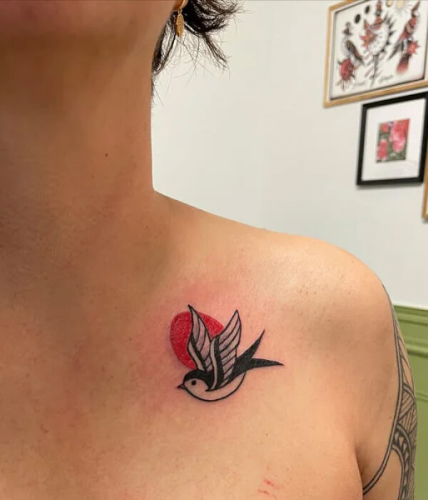 Small sparrow tattoo