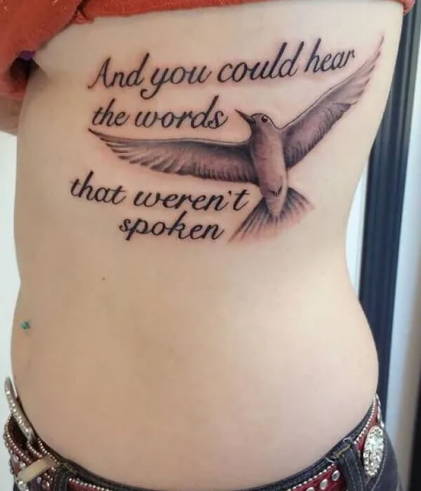 Sparrow tattoo with quotes