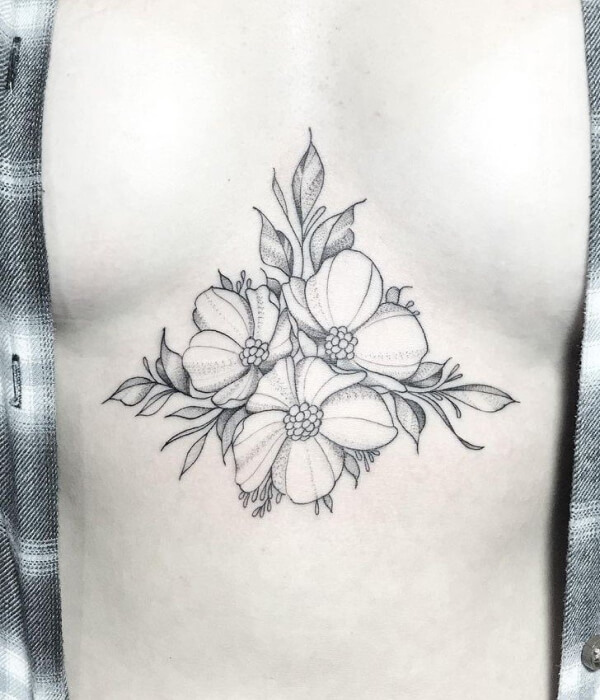 Sternum worm tattoo