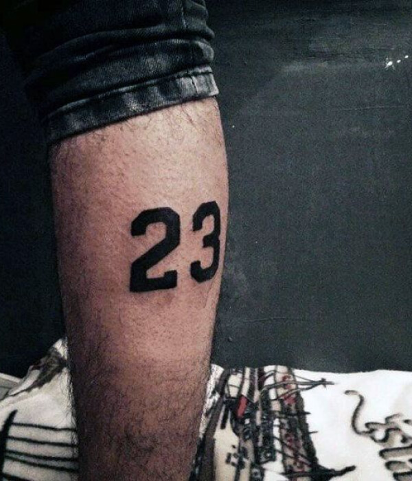 The jersey number tattoo