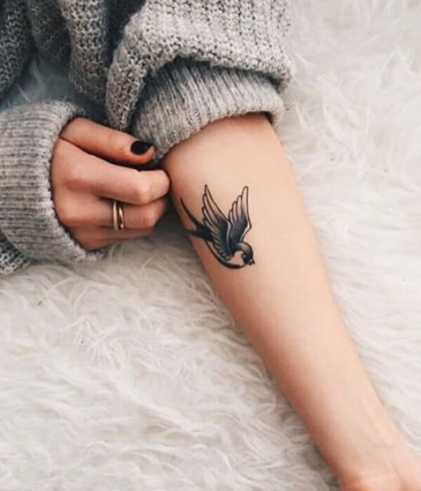 Traditional sparrow tattoo