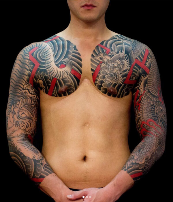 Traditional yakuza tattoo