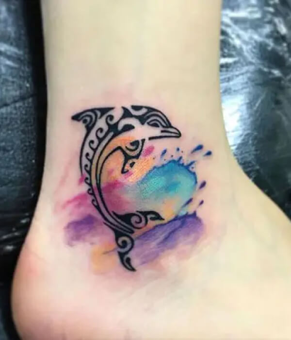 Tribal dolphin tattoo