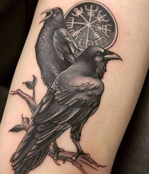 Viking raven tattoo