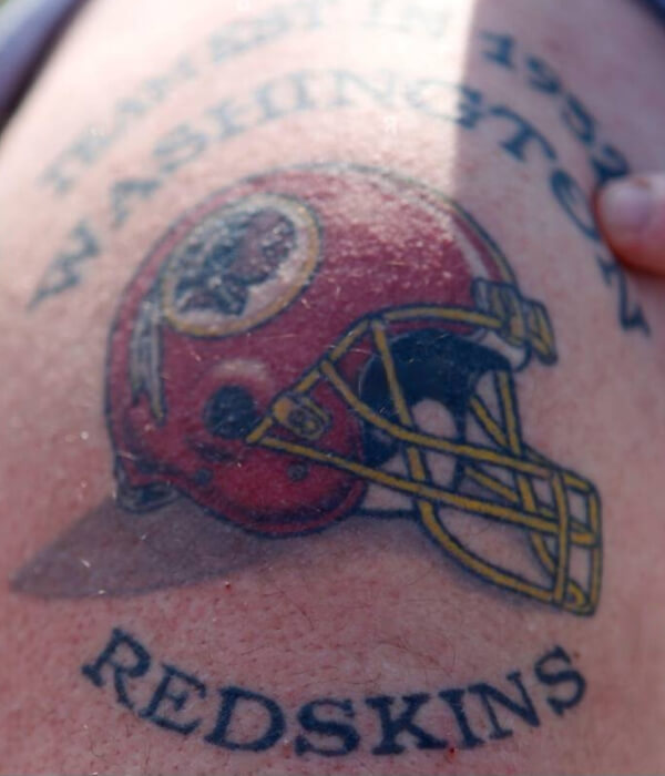 Washington Redskins helmet tattoo
