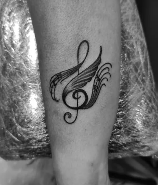 Wings Musical Symbol Tattoo