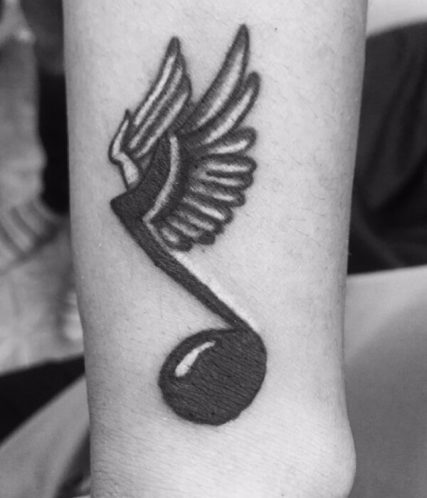 Wings Musical Symbol Tattoo