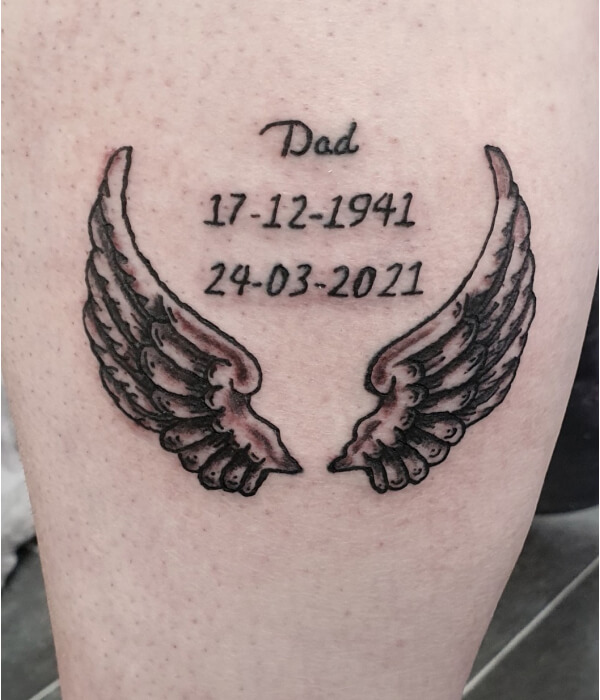 Wings Tattoo with Dates