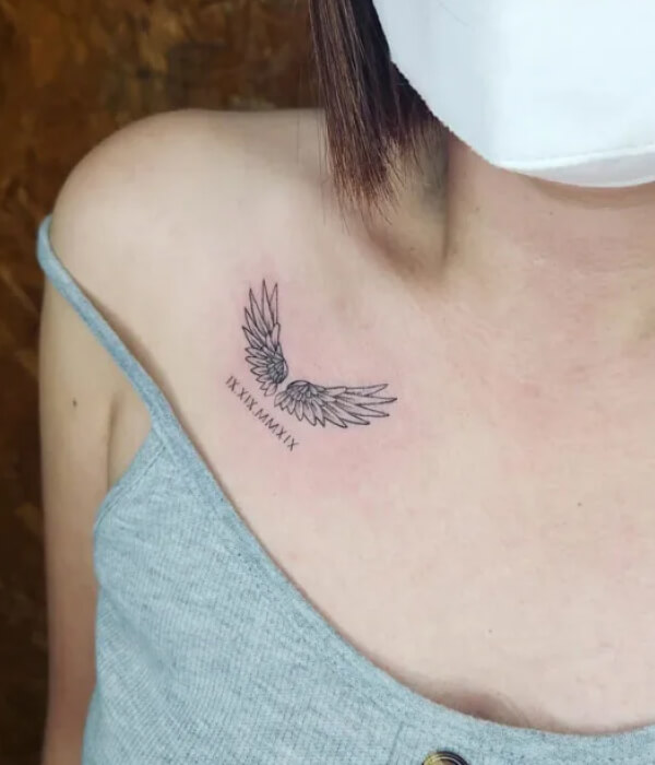 Wings Tattoo with Dates